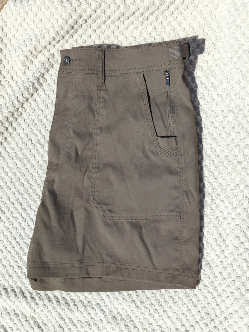 PrAna Women's Stretch Zion Cargo Shorts 5", Brown, 14